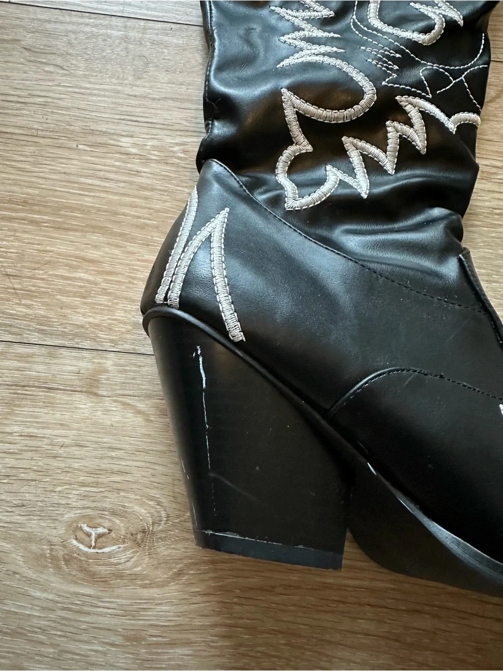 Cape Robbin Kelsey 21 Black and White Over-the-Knee Western Cowboy Boots